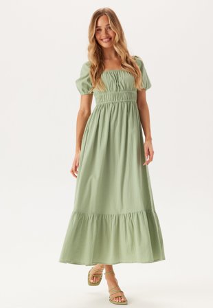 BUBBLEROOM - Square Neck Cotton Maxi Dress - XL