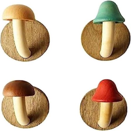 4 Delers Morsom Tre Sopp Kleshenger Kjøkken Bad Garderobe Dør Henger Tre -Yx