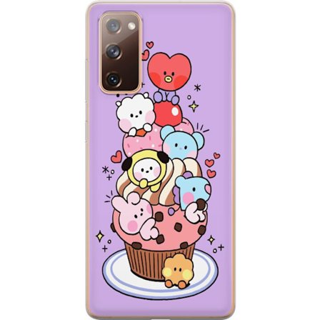 Yhteensopiva Puhelinkuori Samsung Galaxy S20 FE Suloinen cupcake, jossa on kawaii-eläimiä ja sydämiä