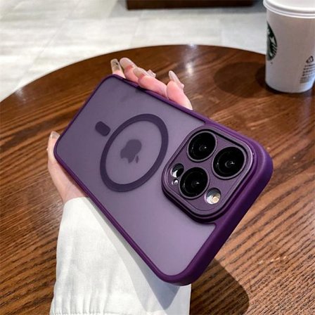 iPhone 17 Pro Max Skal Mörklila Yadun Hud-Touch Magnetisk Matt Akryl