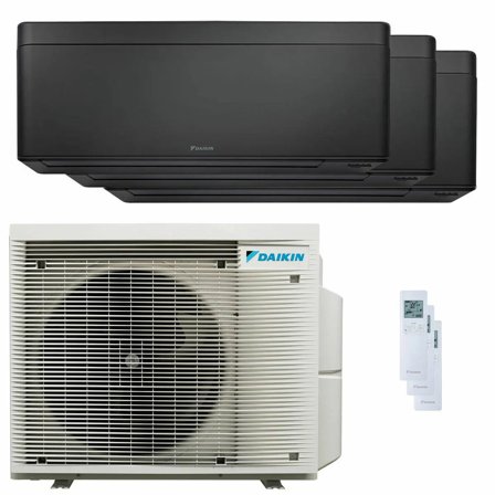 Condizionatore Daikin Stylish Total Black trial split 7000+7000+7000 BTU inverter A+++ wifi unità esterna 4 kW