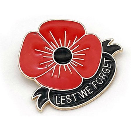 La oss aldri glemme rød valmue-nål for Veterans Day, Remembrance Day, valmue-brosje P