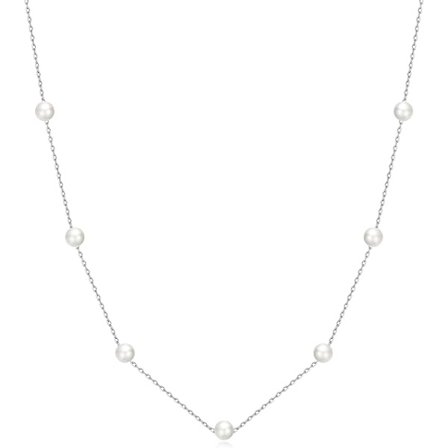 Sølvbelagt perlehalskæde til kvinder, halskæde med fint kærlighedshjerte, sølvhalskæde, gave til kvinder