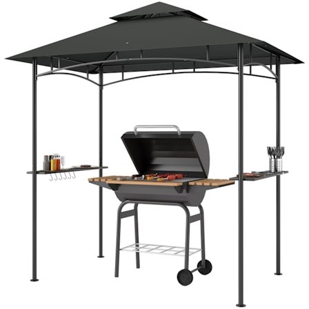 Rootz Grill -paviljonki - Ulkokatos - BBQ -suoja - liekinlämpötilat ja veden hylkivä - 240 cm x 150cm x 258 cm
