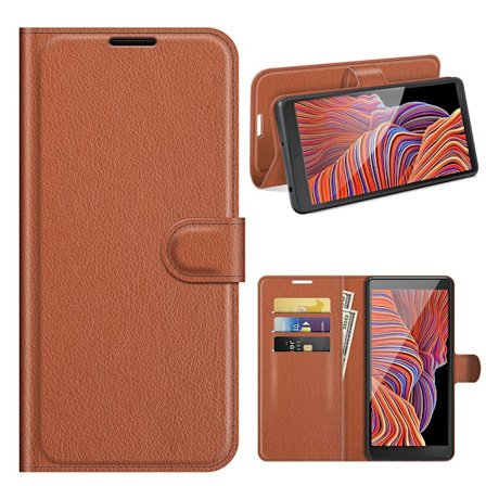 Classic Samsung Galaxy Xcover 5 flip kuoret - Ruskea