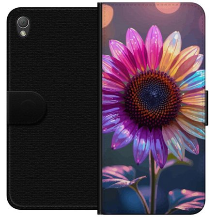 Kompatibelt Lommeboketui til Sony Xperia Z3 Irideserende blomst med glitrende kronblad i rosa lilla og gull mot myk bokeh bakgrunn