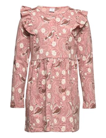 Tunic Aop Birds Dresses & Skirts Dresses Casual Dresses Long-sleeved Casual Dresses Vaaleanpunainen Lindex