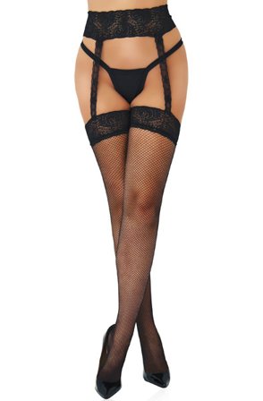 Fishnet Garterbelt Stockings O/S Sukkahousut
