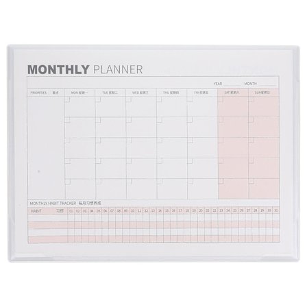 Tomt kalenderark for skrivebord, månedlig planlegger, notisblokk, tom kalender, planleggingsnotisblokk