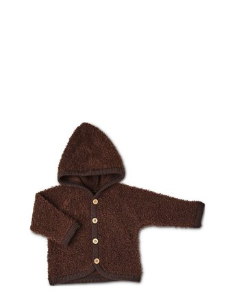 Smallstuff | Cardigan Bouclé Merino Wool W. Buttons And Hoodie | 68-74