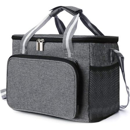 15L Eristetty lounaslaukku, lounasreppu työhön, pieni kannettava kylmälaukku retkeilyyn, rannalle, toimistoon, kouluun, musta