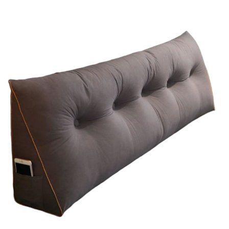 Paris Bekväm Lændestøttepude til Seng, Læsestøtte, Ryglæn, Trekantet Hovedgærde Pude, Sengekilepude, Stor Læsestøtte, 120x50x20cm, Mørkegrå