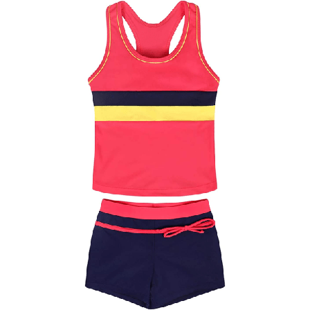 CDQ Swimwear 2-delat baddräkt barn tankini set, 3XL