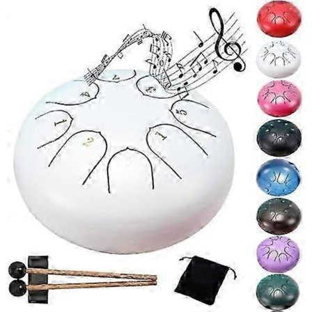 Regntromme til haven, 8 toner, 6 tommer regntromme, tromme til udendørs regn, stål tungetromme regnleg, vandtæt, regntromme til udendørs brug