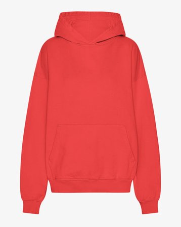 Organic Oversized Hood - Red Tangerine - Female - XS