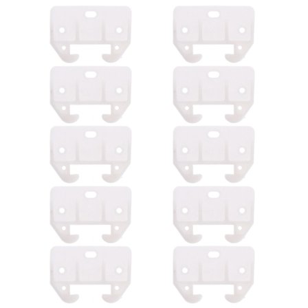 10 stk. Plastskuffeskinne, erstatning for møbeldeler (hvit) (5,8 x 4,1 cm, hvit)