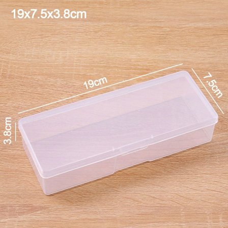 Gjennomsiktig oppbevaringsboks smykker perler beholder 19X7.5X3.8CM