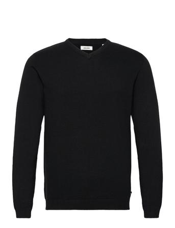 Jjebasic Knit V-Neck Noos Strikkegenser V-krage Svart Jack & J S