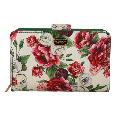 Dolce & Gabbana Peony Wallet , Beige , Dames , Maat: ONE Size Portefeuilles