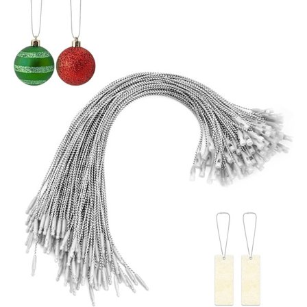 100 stk Juletrær Ornament Henger Strenger Snap Festespille Tag Cord, for Juletrær Pynt Kuler Gave Tag