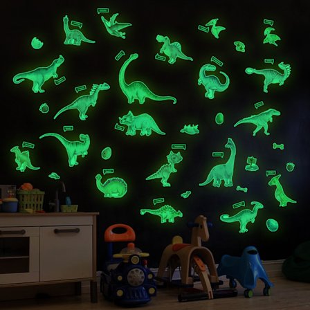 Glow in the Dark Dinosaur Wall Decals, Glowing Stickers för Ceili