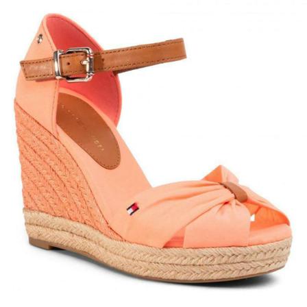 Tommy Hilfiger, Basic Open Toe High Wedge Sandals Pomarańczowy, Kobieta, Rozmiar: 39 EU