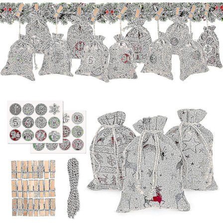 24 Adventskalendere til å fylle med julegaver - stoffposer