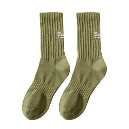 Mann Bokstav Lange Sokker Medium Tube Sokker ARMY GREEN
