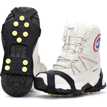 Portable stegjern til vinterstøvler og sko, skridsikre stegjern egnet til voksne mænd, kvinder og børn, ideel til vandreture, gåture og jogging.