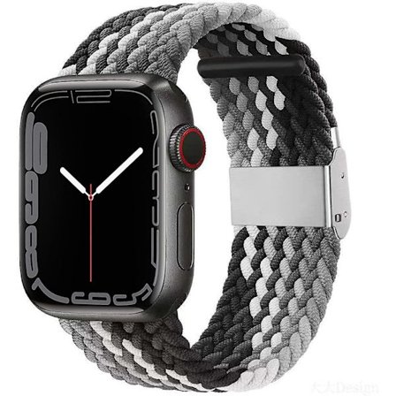 Justerbar flätad sololoop med spänne kompatibel med Apple Watch-band 38 mm 40 mm 41 mm mjukt armband stretch nylon