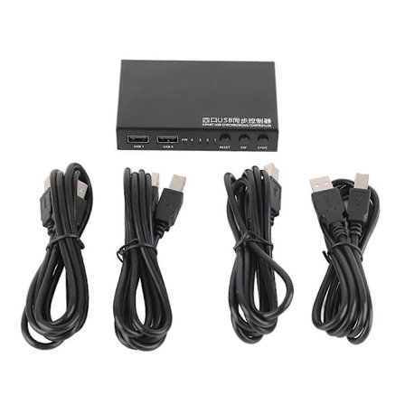 Aimos 1?för?4 4 Portar USB Tangentbord Mus Synkroniseringskontroller KVM Switch Splitter