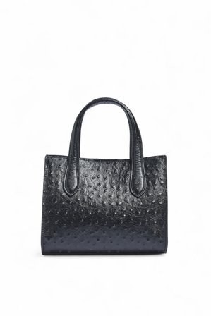 Premium Selection Squared Leather Handbag - Tasker - Sort - One Size