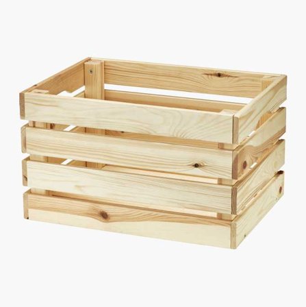 Biltema - Oppbevaringsboks i Tre, Stilren Oppbevaringskasse for Leker eller Mindre Ting, Enkel Å Montere, 41x29x25cm