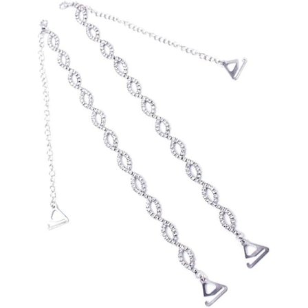 3 högra strass bh-band diamanter bh-band ersättning 8 formade kristall justerbara axelband osynliga halkfria band för bh toppar klänning