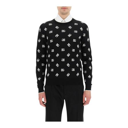 Dolce & Gabbana wool-silk logo sweater Sort, Herre