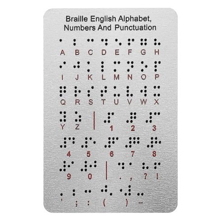 Braille Alfabet Tavle Med Hævede Prikker Rustfrit Stål Tal Tegnsætning Braille Læringstavle Til Begyndere Undervisning i Braille (h)