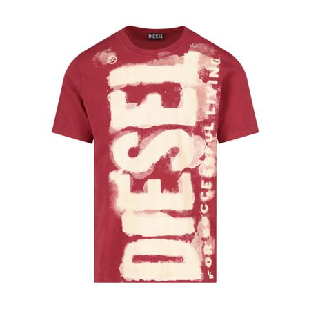 Diesel T-Shirts , Rood , Heren , Maat: M