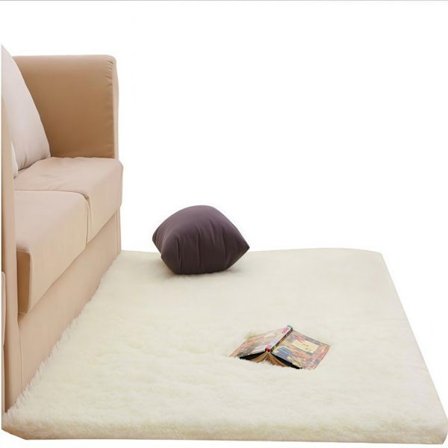 Stue tæppe - TECH DISCOUNT - Shaggy Hvid - 160 x 230 cm - Syntetisk - Rektangulær