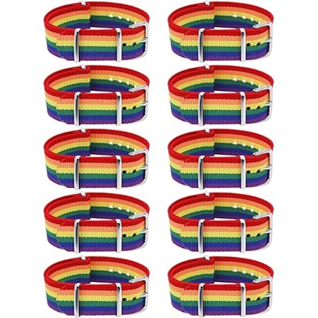 10 kpl Pride-ranneke, Pride-juhlat, Sateenkaari-ranneke, Säädettävä ystävyysranneke, Pride-kuukauden lisävarusteet