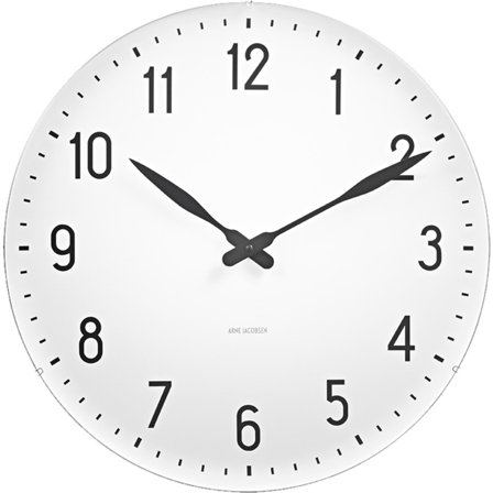 Arne jacobsen Station veggklokke 48 cm' - 'Hvit & sort