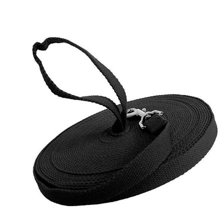 30 fot bomullswebbing hundetreningskobbel, svart