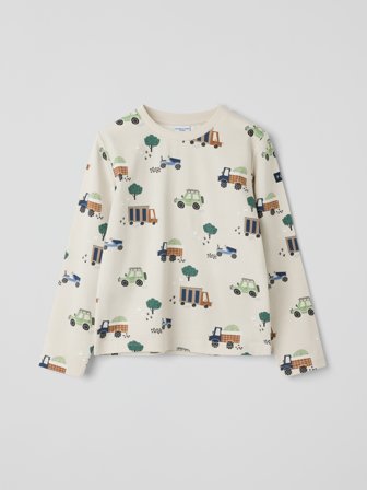 Langarmshirt autos - 86 - kinderbekleidung - beige - Polarn O. Pyret