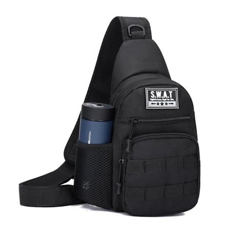 Outdoor Skuldertaske Sling Sport Brysttaske SORT SORT