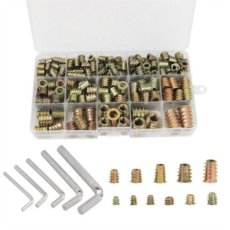 230 stk. gevindindsatse til træindsatsmøtrikker Møbelmøtrikker