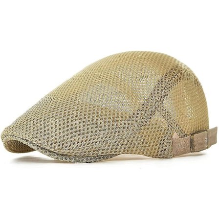 Herrar Andningsbar Mesh Sommarhatt Justerbar Newsboy Beret Ivy Cap Flat Cap