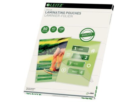 LEITZ Laminat A3 80mic klar 100/fp - Lyreco - Kontorsmaskiner - Laminering - Laminat - A3