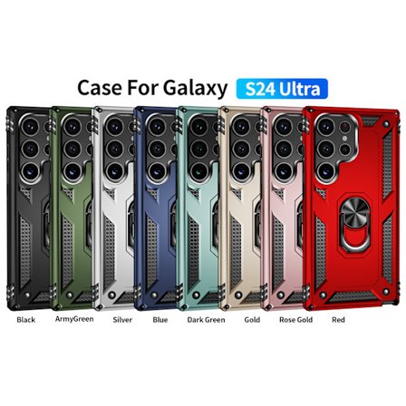 Nytt S24ultra Sergeant Mobilskal Samsung S24plus Anti-fall Bil Magnetisk Fäste Skyddande Omslag