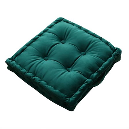 Gulvpute, sittepute, myke tykke stolputer, meditasjonsputer, yogaputer, Malta, indigogrønn, 43*43*10cm