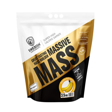Swedish Supplements Massive Mass, 3,5 kg, Banana Split - Gainer, Kosttillskott, Efter träning, Gainer