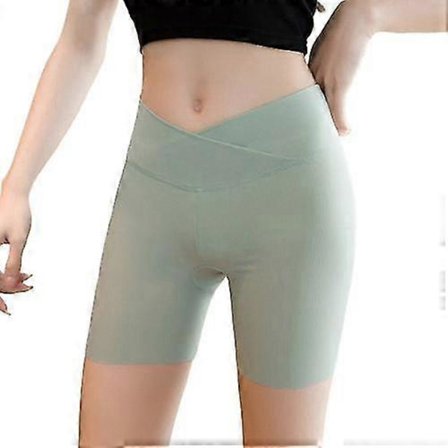 Høy midje shorts for kvinner Grønn L